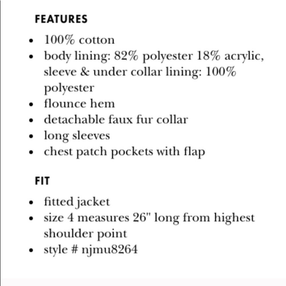 kate spade faux fur trim military jacket - Picture 7 of 8